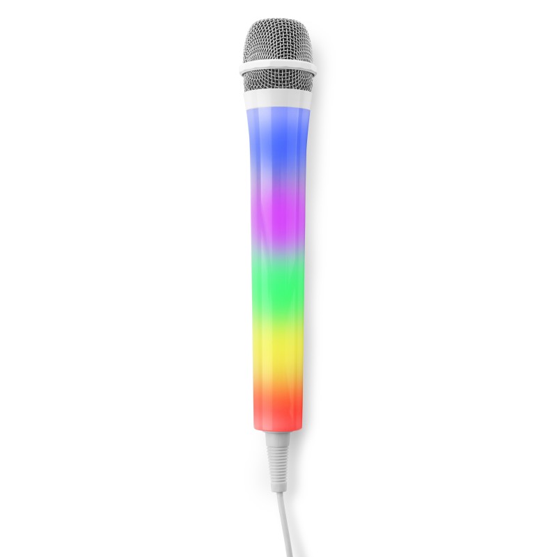 KMD55W Microfon de karaoke cu lumini RGB, alb, Fenton