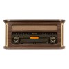 (resigilat) MEMPHIS Pick-up cu design vintage si casetofon, Bluetooth/CD/DAB+/FM/USB, maro inchis, Fenton