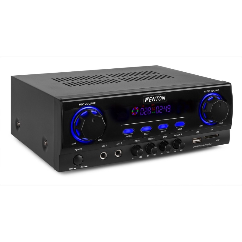 AV440 Amplificator Karaoke, 2x30W RMS, Bluetooth/USB/SD, Fenton
