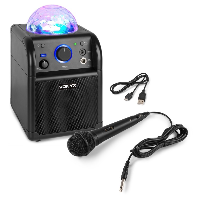 SBS50B Boxă de karaoke cu lumini LED, 50W, Bluetooth, negru, Vonyx