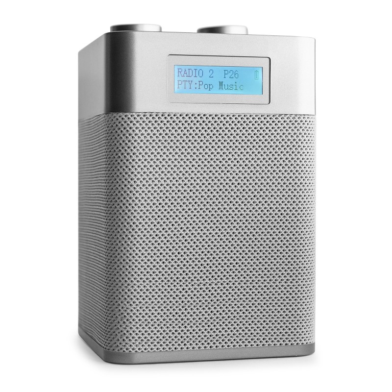 Ancora Radio FM DAB+ portabil cu acumulator, 3.7V/2.2Ah, 20W, Bluetooth/USB, argintiu, Audizio
